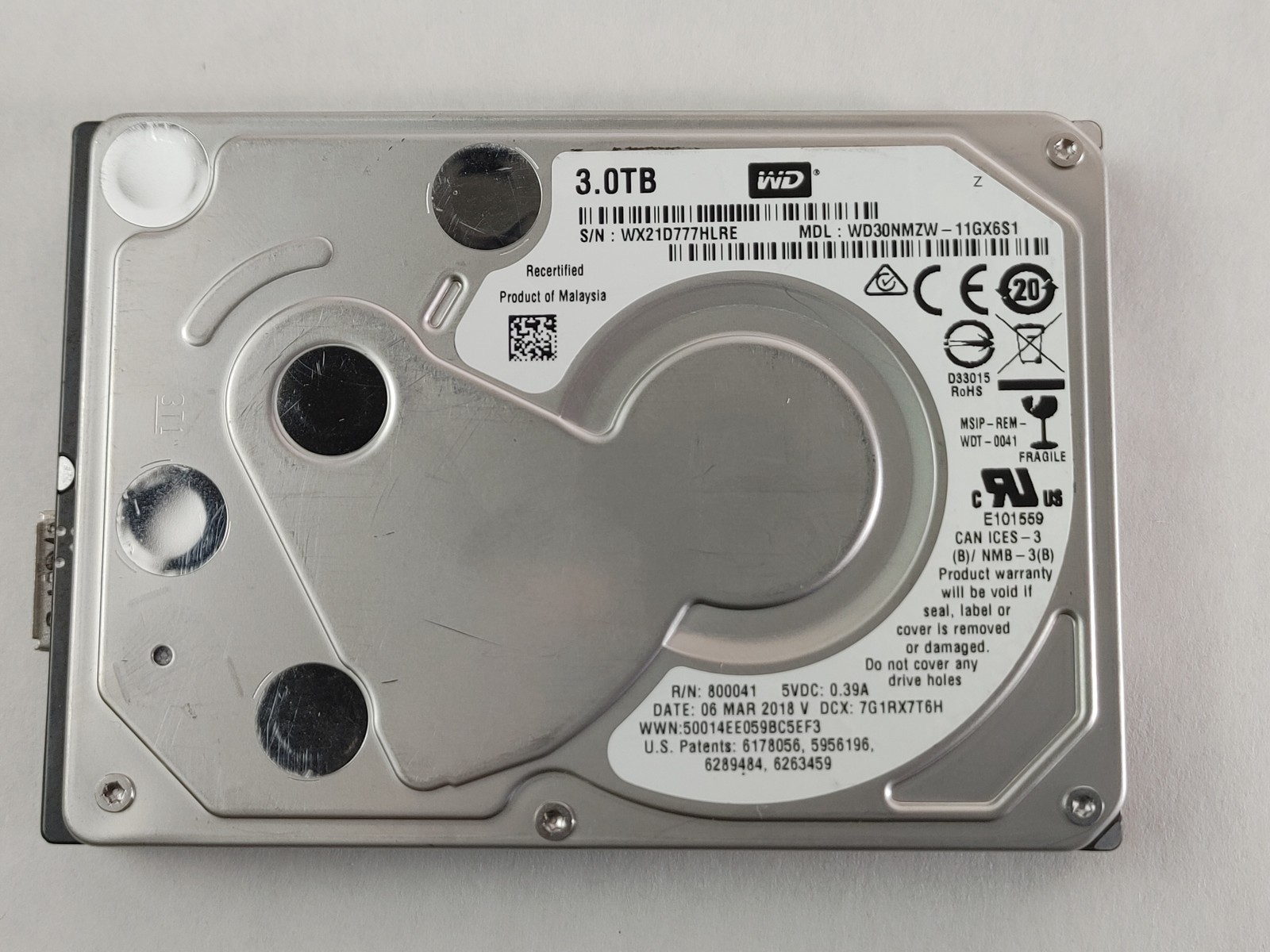 Western Digital Recertified WD30NMZW 3 TB 2.5 in USB 3.0 Hard Drive