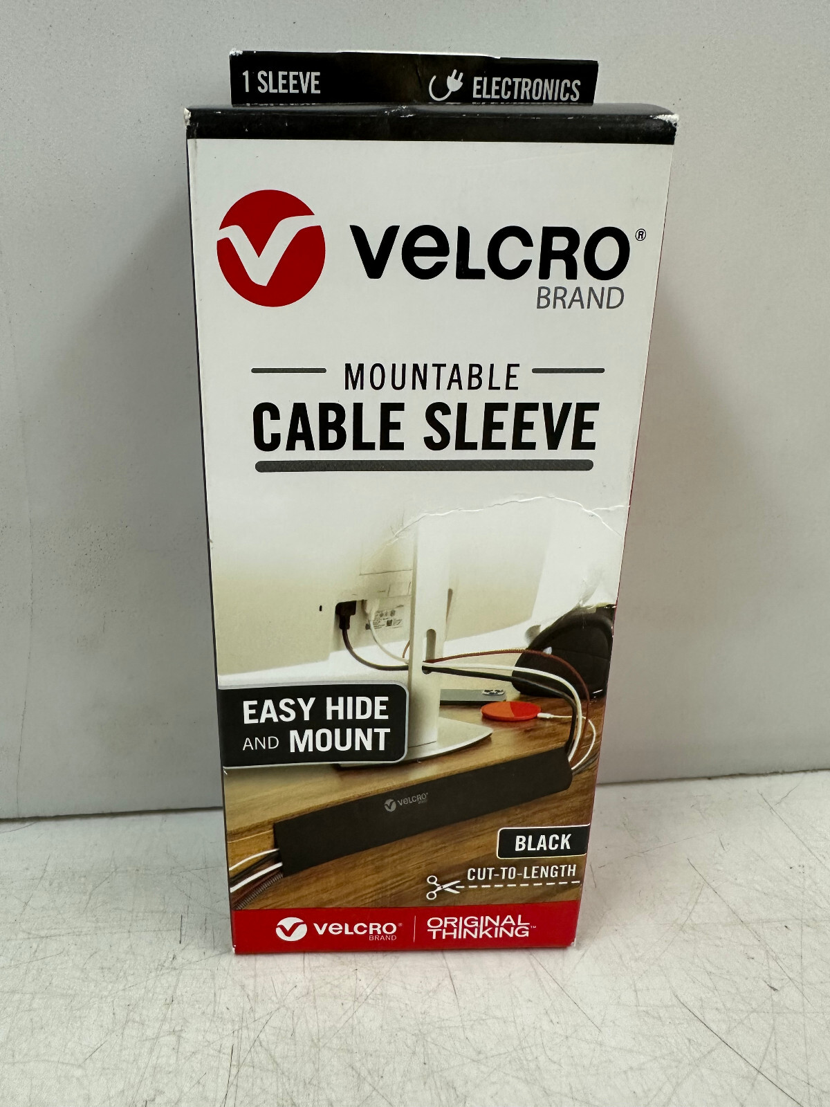 VELCRO 36 in. x 5-3/4 in. 3/12 Mountable Cable Sleeves Roll, Black