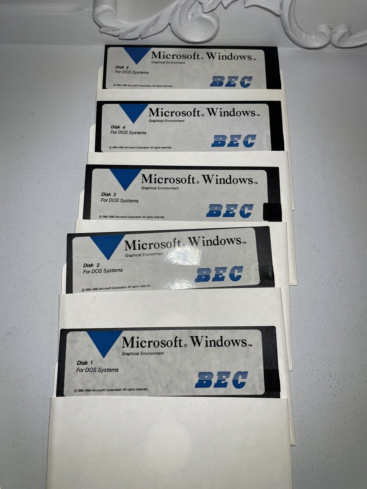 Microsoft Windows Graphical Environment Floppy Disks For Dos Systems 1985-90 BEC