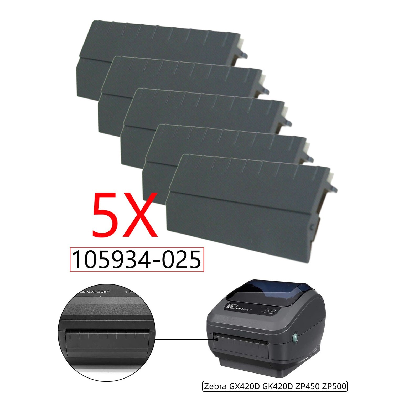 5X 105934-025 Front Bezel Std Cover for Zebra GX420D GK420D ZP450 ZP500 Printer
