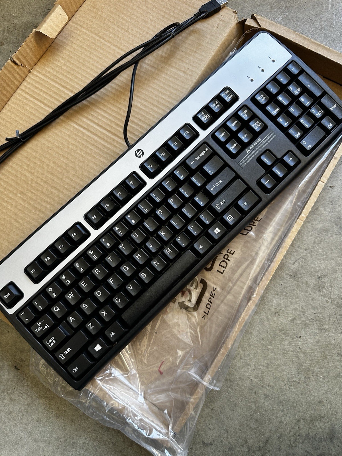 HP SK-2885 Wired USB Standard Keyboard Enhanced Function Keys QWERTY Black
