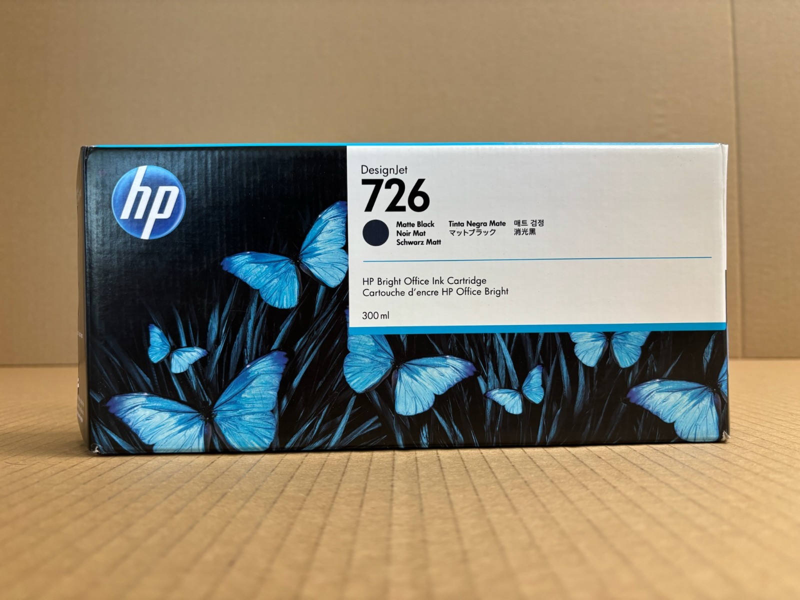 New OEM HP 726 DesignJet T1200,T1300,T2300 Matte Black Ink CH575A EXP: May 2025
