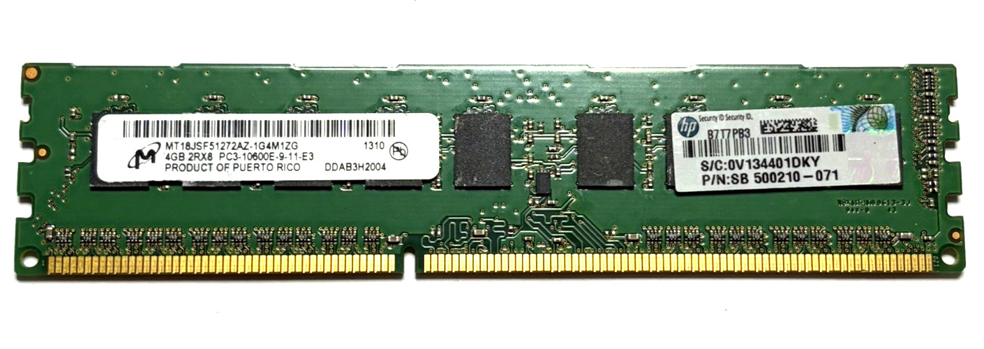 ✅ Gordon Gekko Holdings ✅ 4GB DDR3 ECC (HP 500210-071 + Micron) Tested
