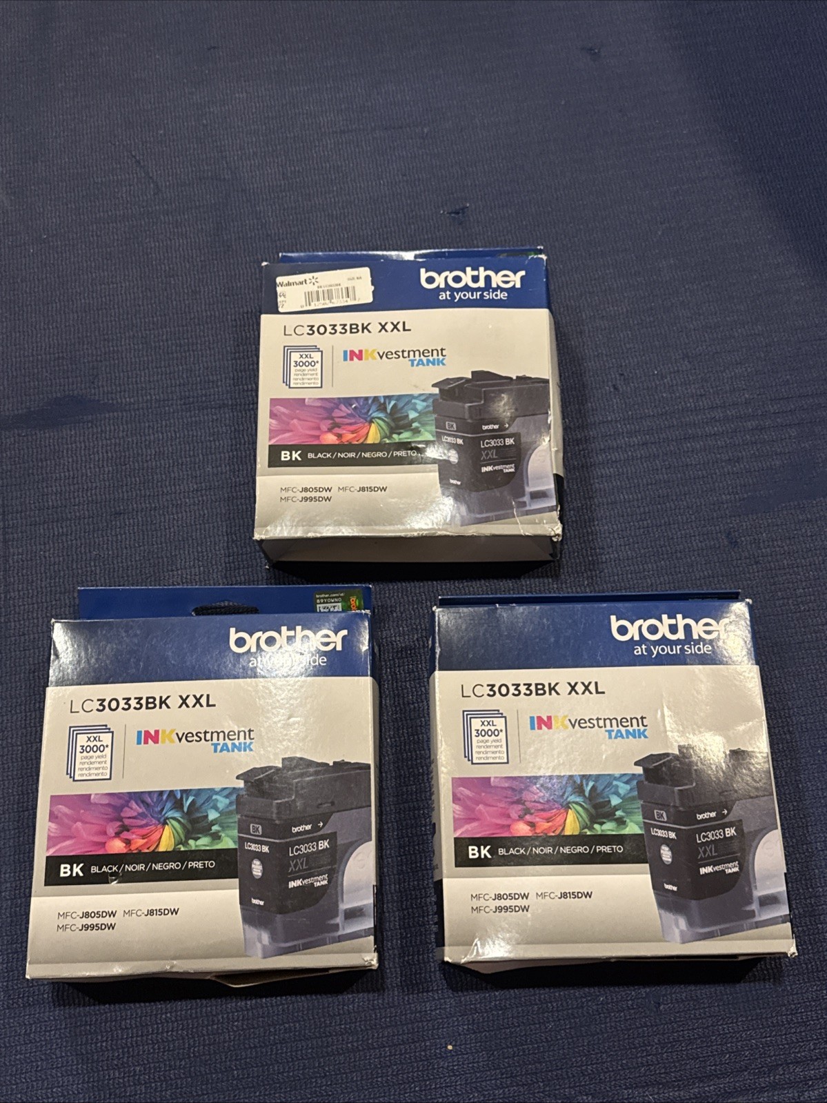 Brother XXL LC3033BK Ink Cartridge Black 3-Pack Genuine for MFC-J805DW Exp 2026