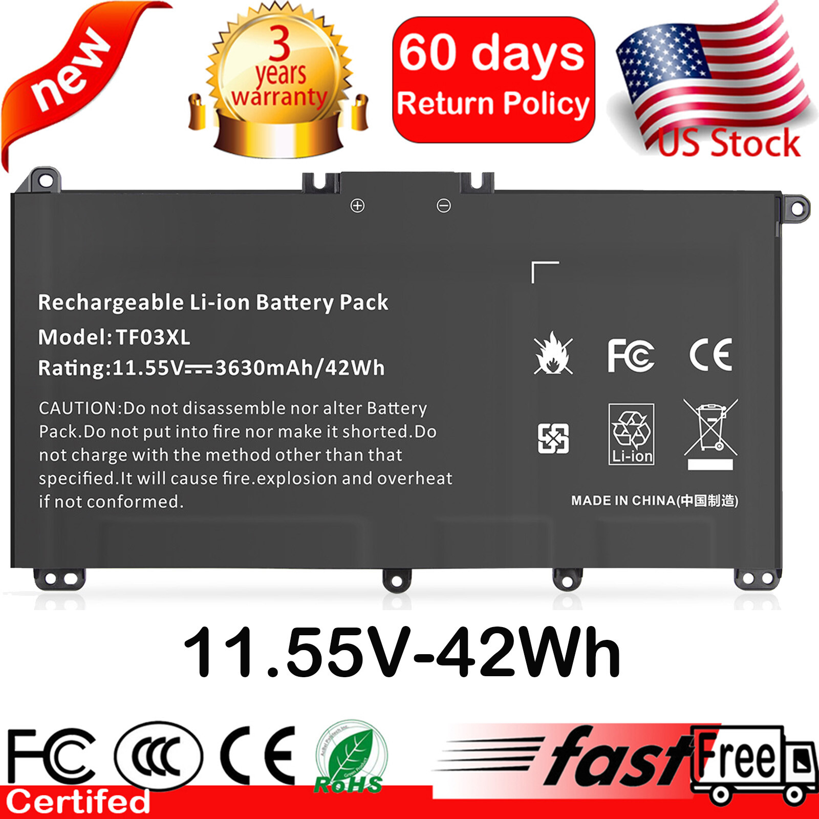 TF03XL Battery for HP Pavilion x360 Convertible 14M-CD0001DX 14M-CD0003DX Series