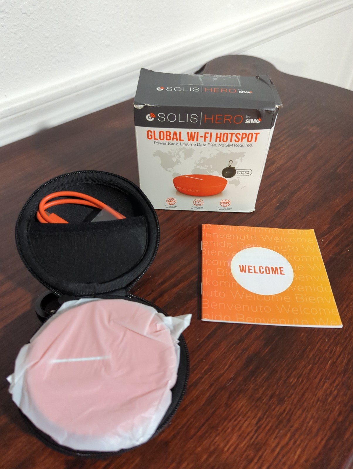 SIMO Solis Hero 4g Mobile Hotspot - 1GB/Monthly + 30GB Global Data - 140 Country