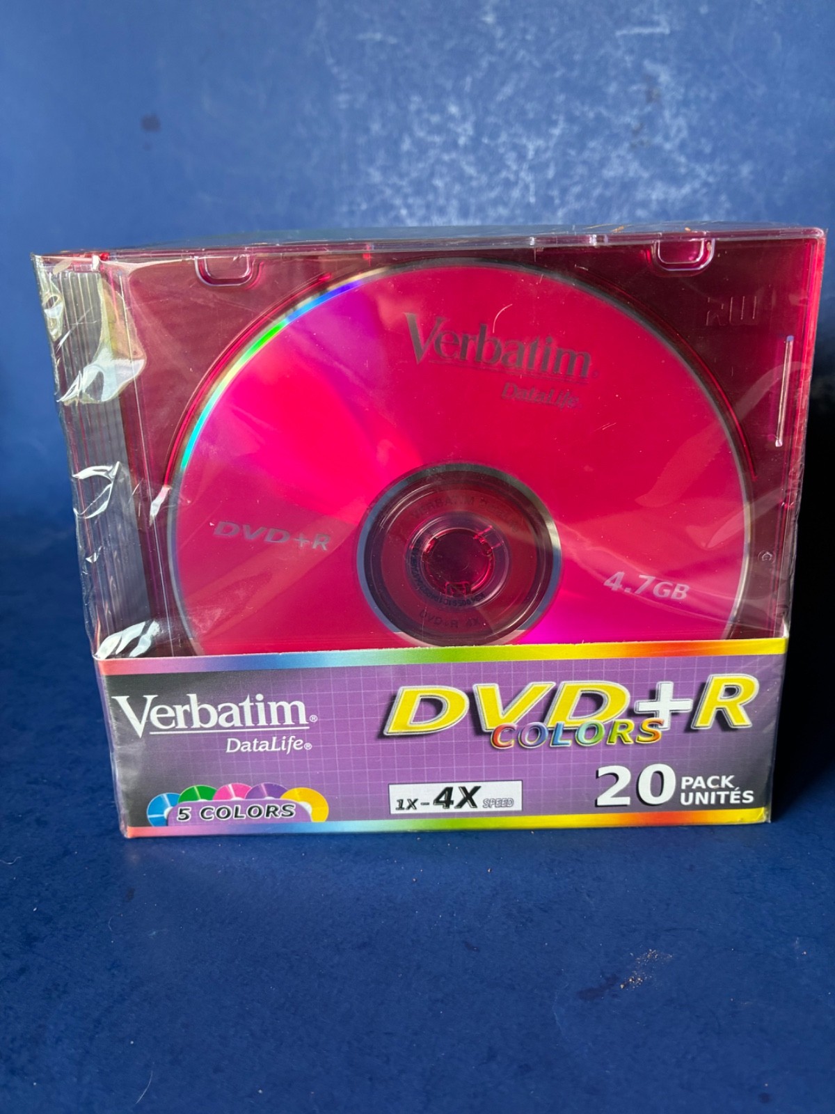 Verbatim DataLife DVD+R Colors 4.7GB 4X 20 Pack Recordable Discs  Sealed