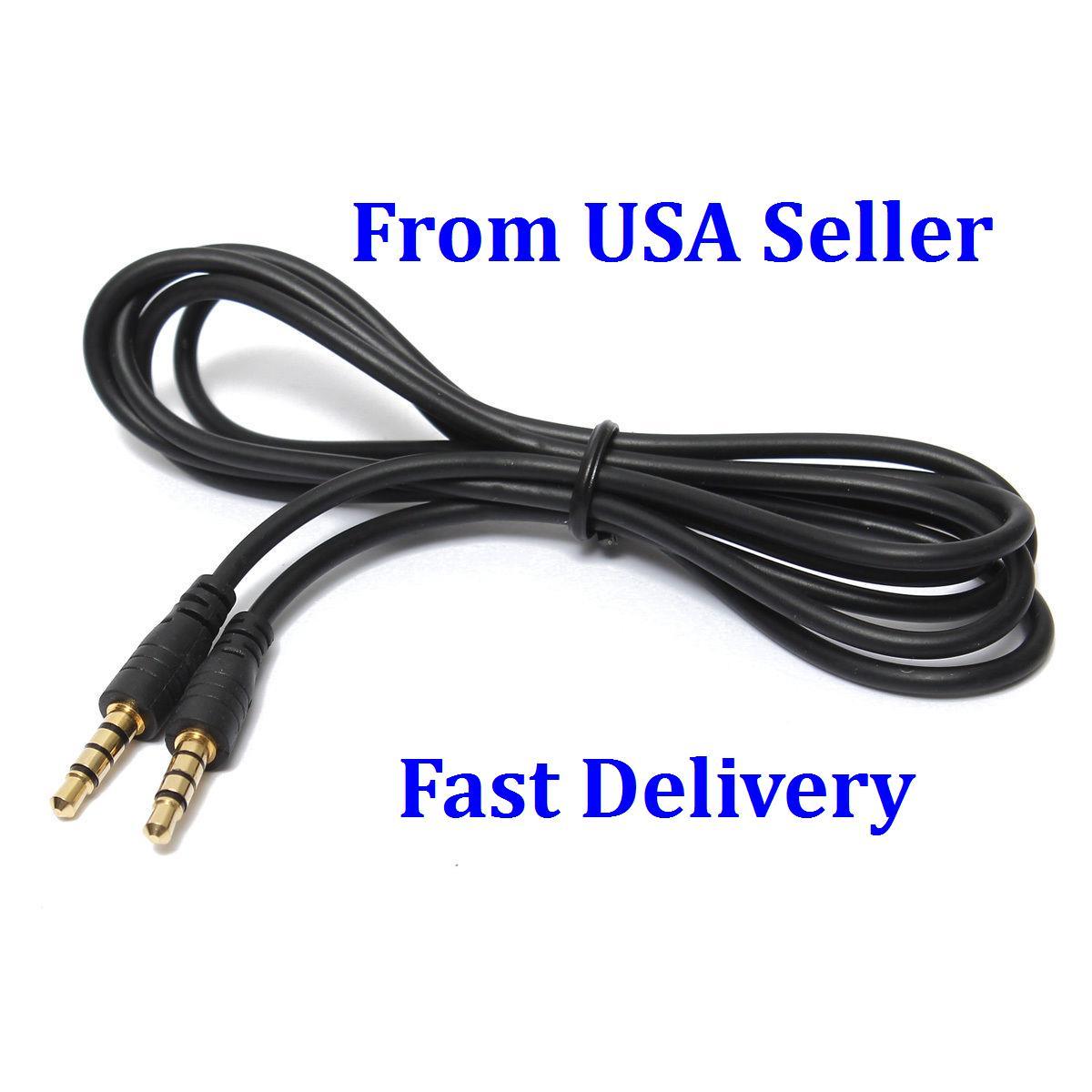 5 PCS 1/8 3.5mm TRRS 4 Pole Male to M Record Car Aux Audio Cord Headphone Cable