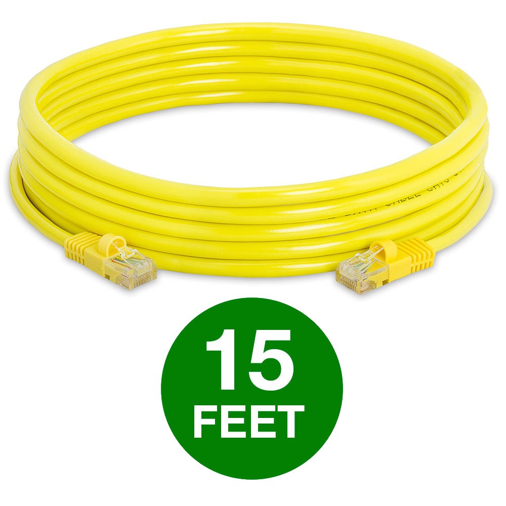 2 PCS Yellow Cat5e Patch Cable Cat5 Ethernet Cord RJ45 Connectors LAN UTP Wire