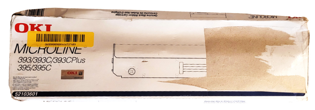 OKI 52103601 Black Ribbon Cartridge New with Open and Deformed Box