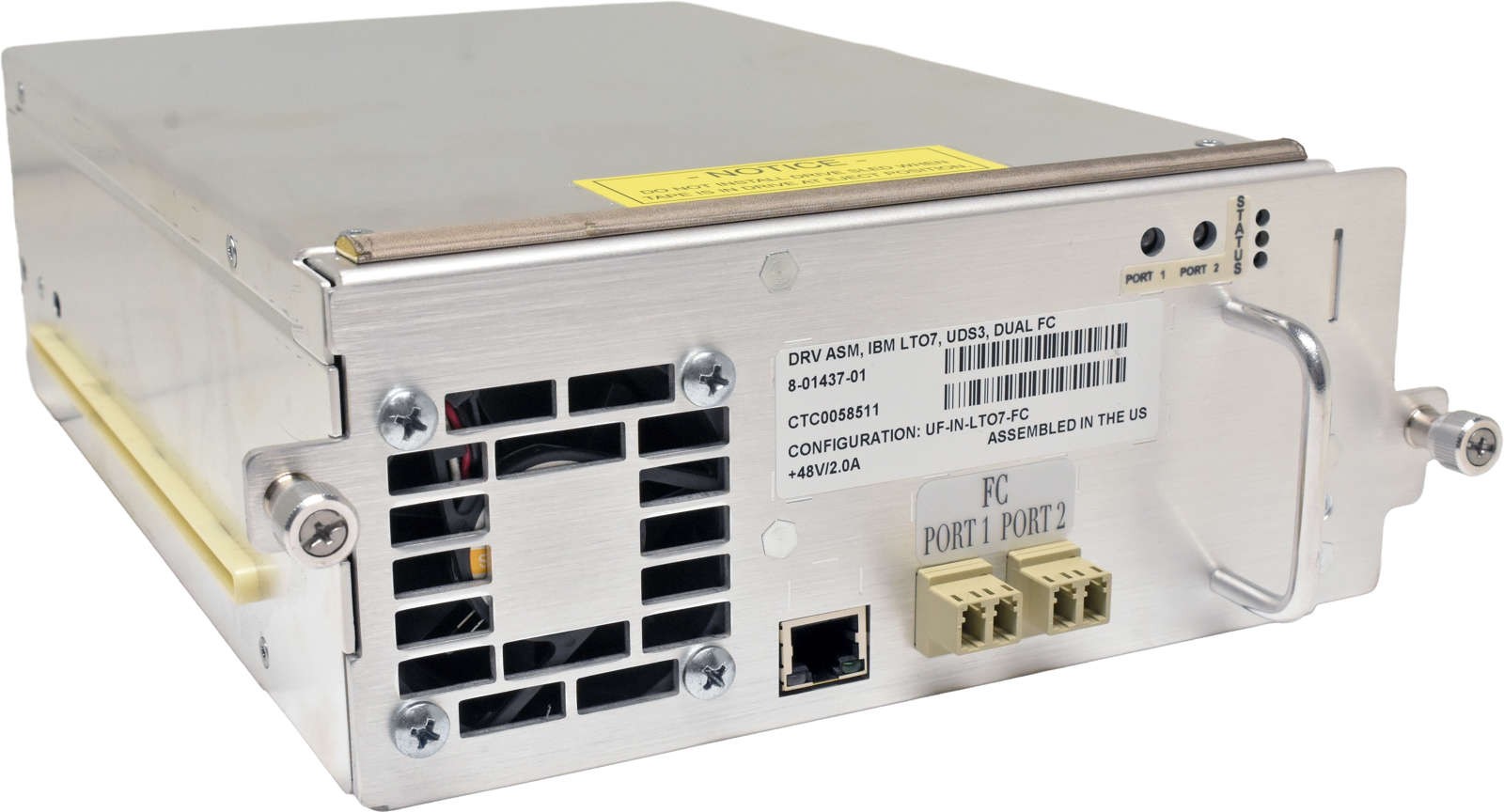 IBM Quantum 8-01437-01 DRV ASM IBM LTO-7 UDS3 Dual FC 8G Tape Drive