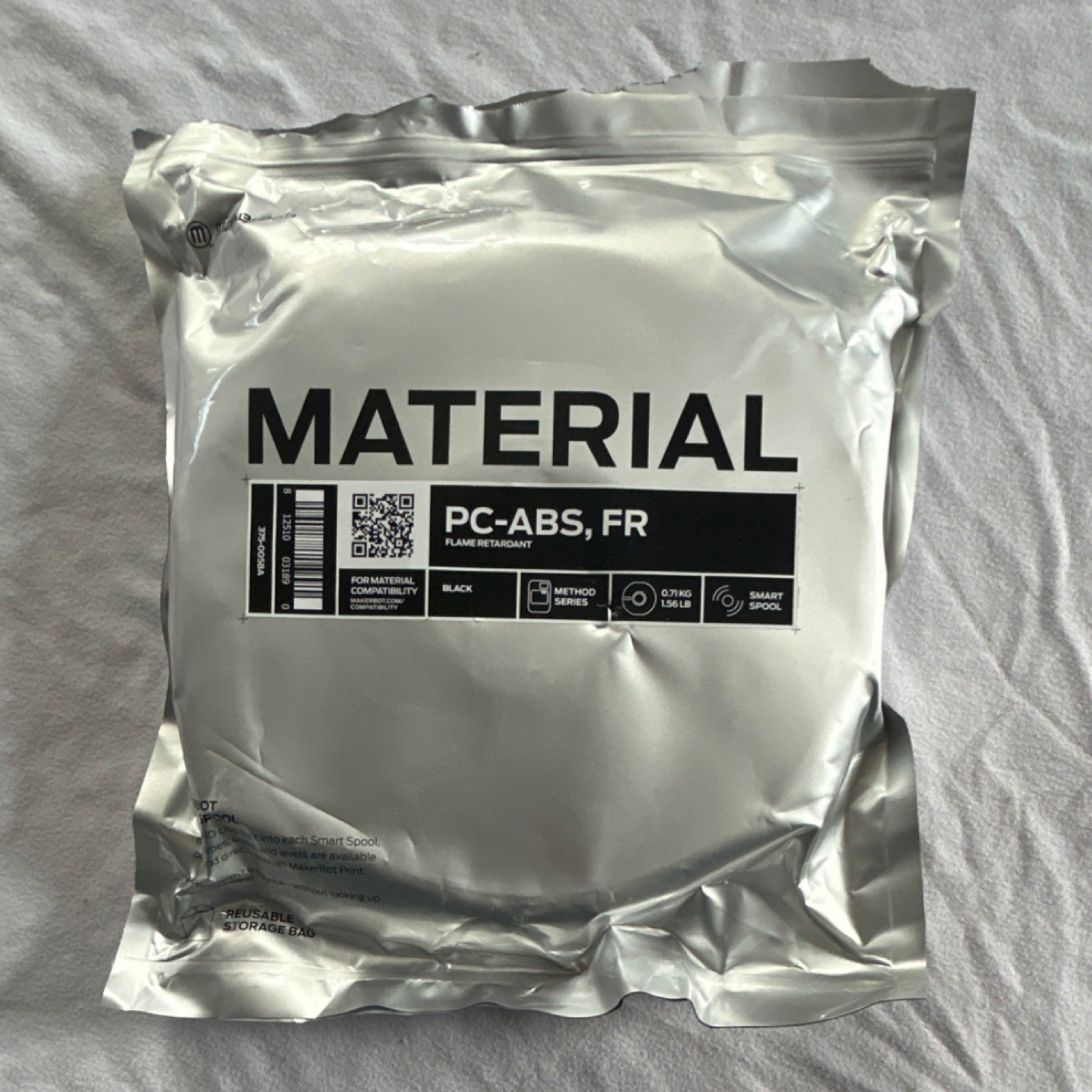 MAKERBOT PC-ABS FR 3D Printer Filament Black 1.75mm for Method Series 1.56lb 