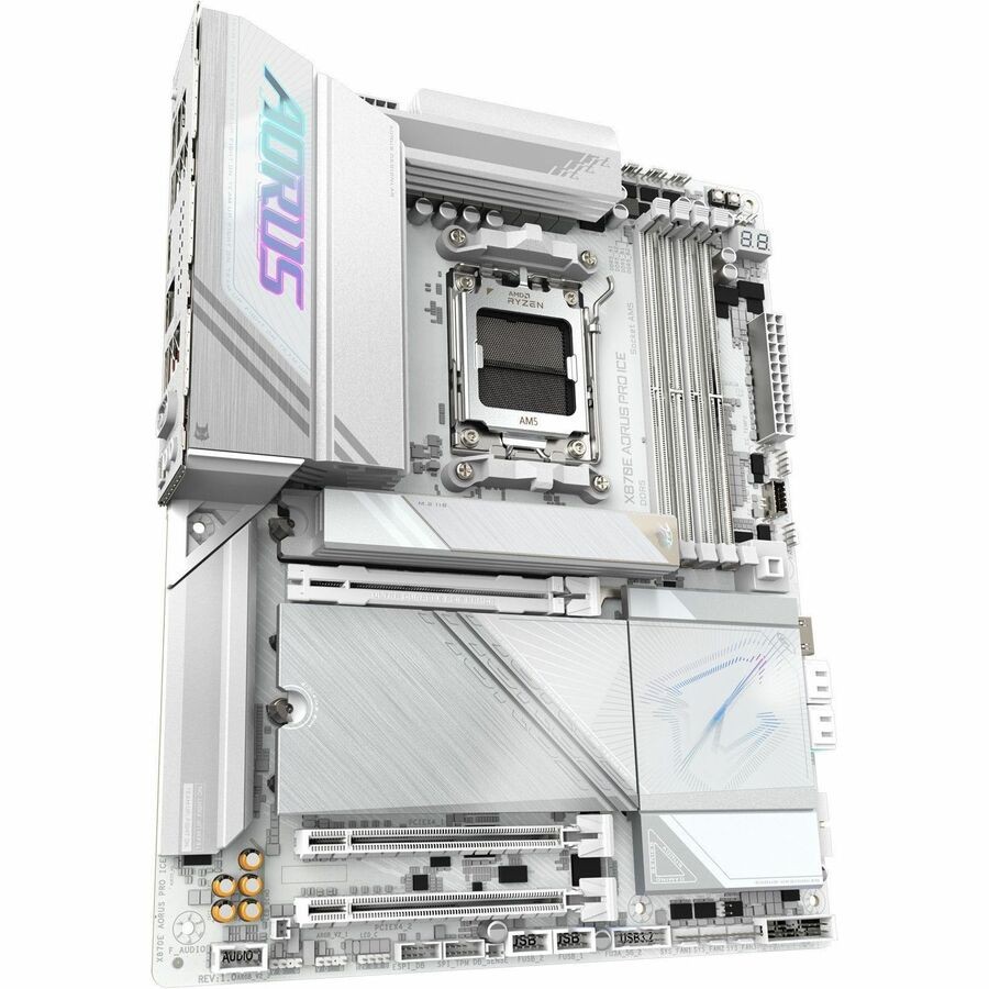 Aorus Ultra Durable X870E AORUS PRO ICE AM5 DDR5 ATX Gaming Desktop Motherboard