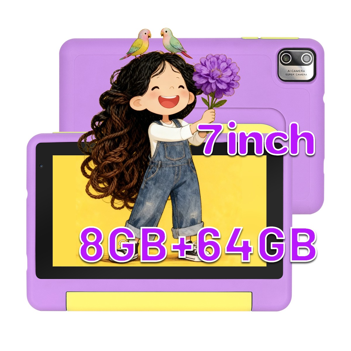 AEEZO 7" Kids Tablet Android 13 | 8GB RAM 64GB ROM Wifi 6 Quad Core|Summer Gift