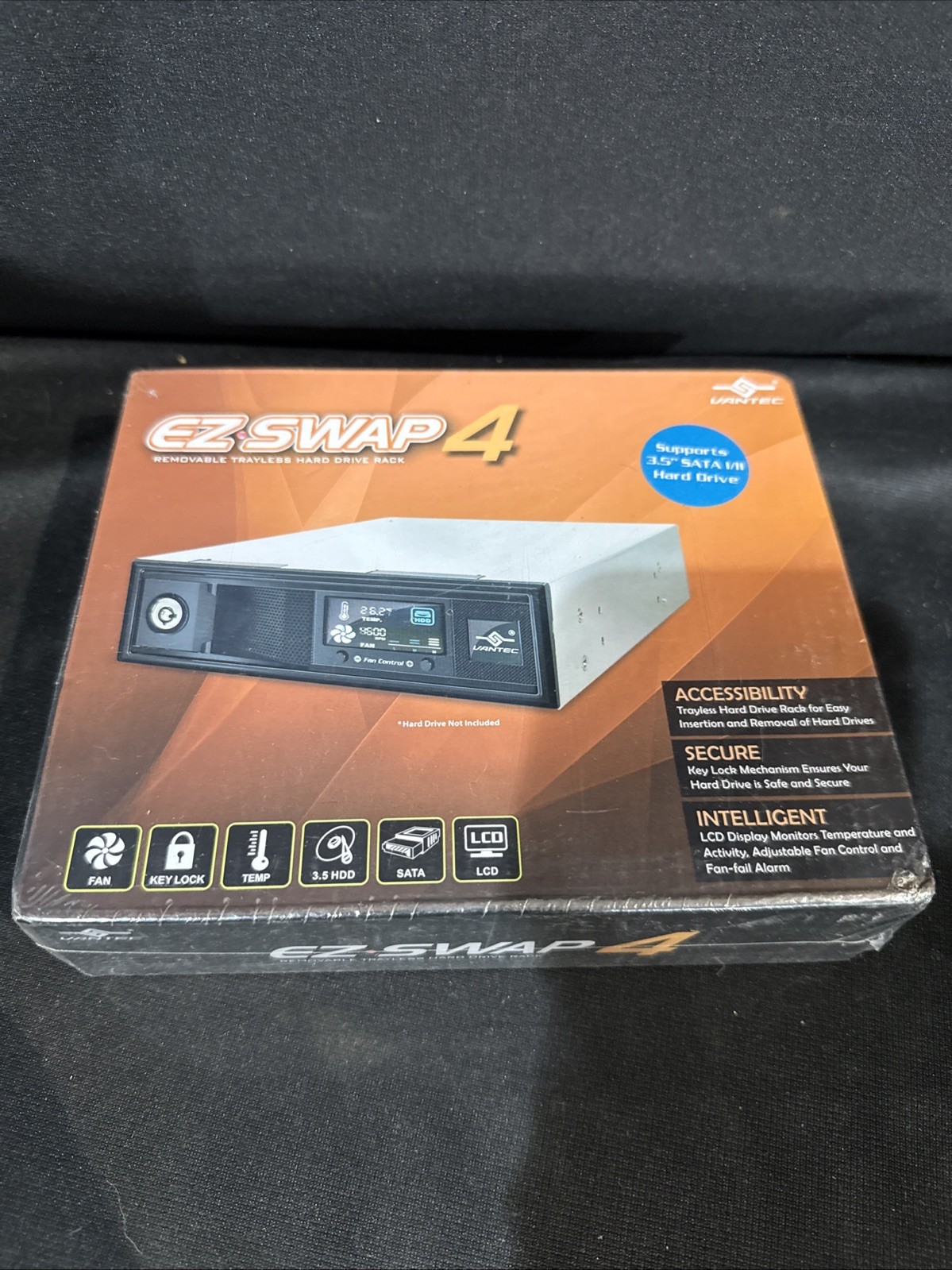 VANTEC EZ-SWAP 4 REMOVABLE TRAYLESS HARD DRIVE RACK MRK-401ST-BK NEW SEALED