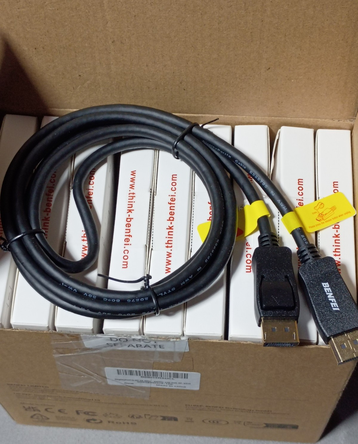 10 pack BENFEI DisplayPort to DisplayPort Cable Black Model 000163black-10p