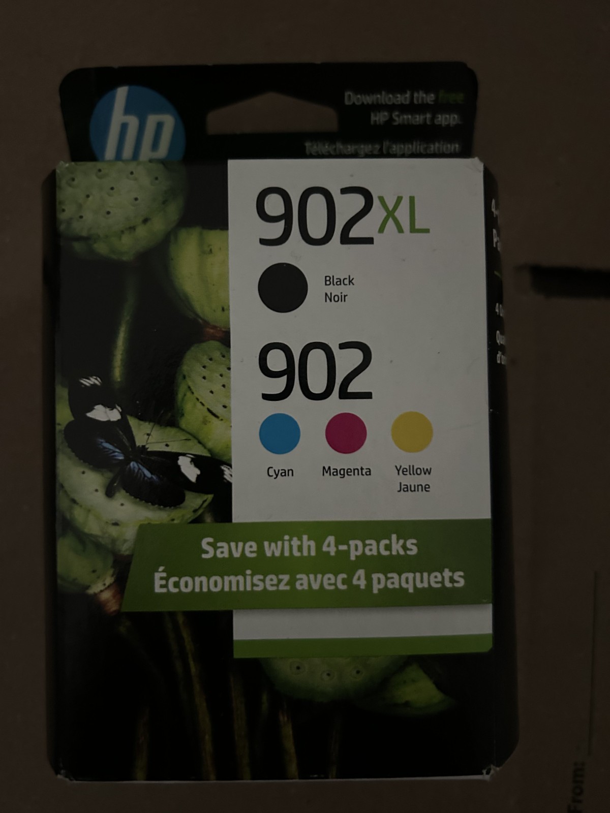 4-Pack Genuine HP 902XL BLACK & 902 CMY Color Ink EXP 2028