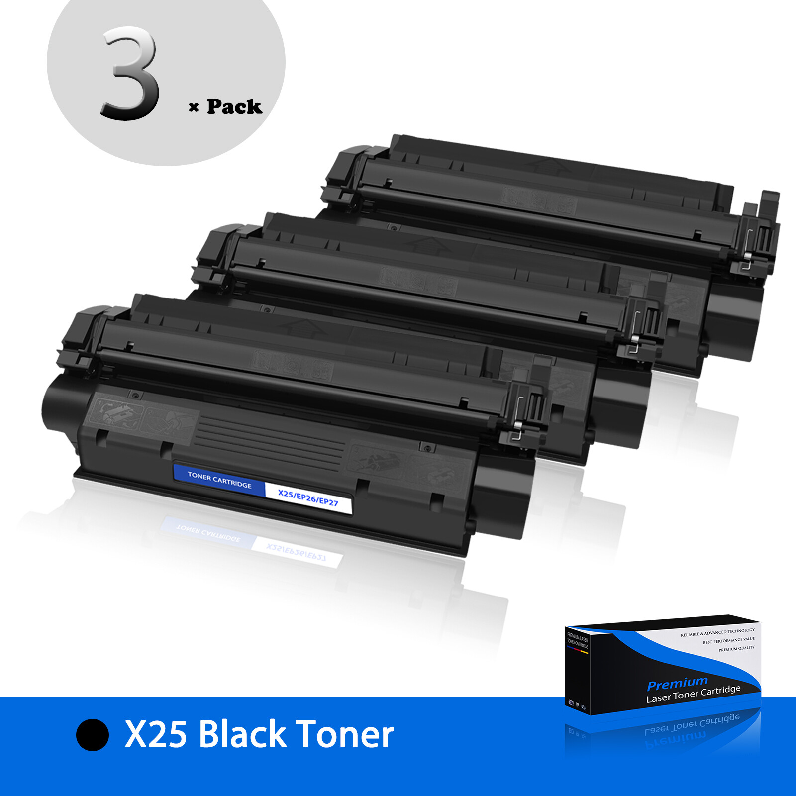 3PK X25 EP26 Toner Compatible with Canon imageClass MF3110 MF5500 MF3240 MF5530