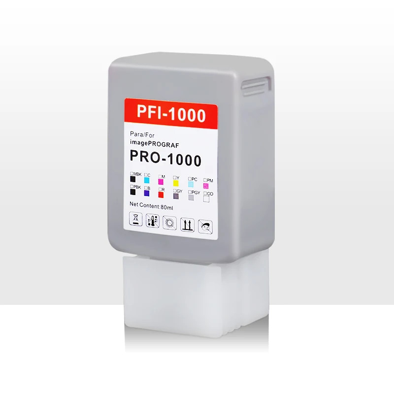 12Color/Set PFI1000 Compatible Ink Cartridge With Pigment Ink For Canon PRO1000