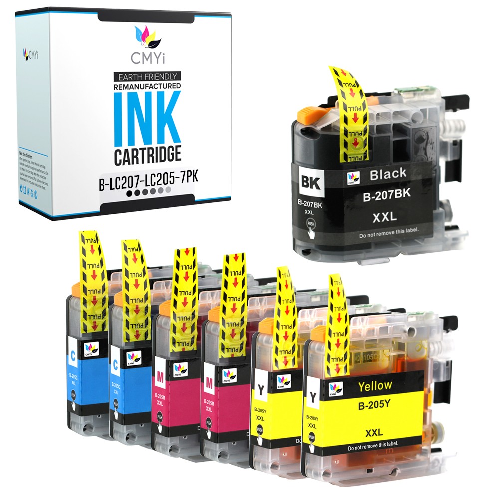 CMYi 7PK Compatible LC207 LC205 Ink Cartridges Combo fits Brother MFC-J4620DW