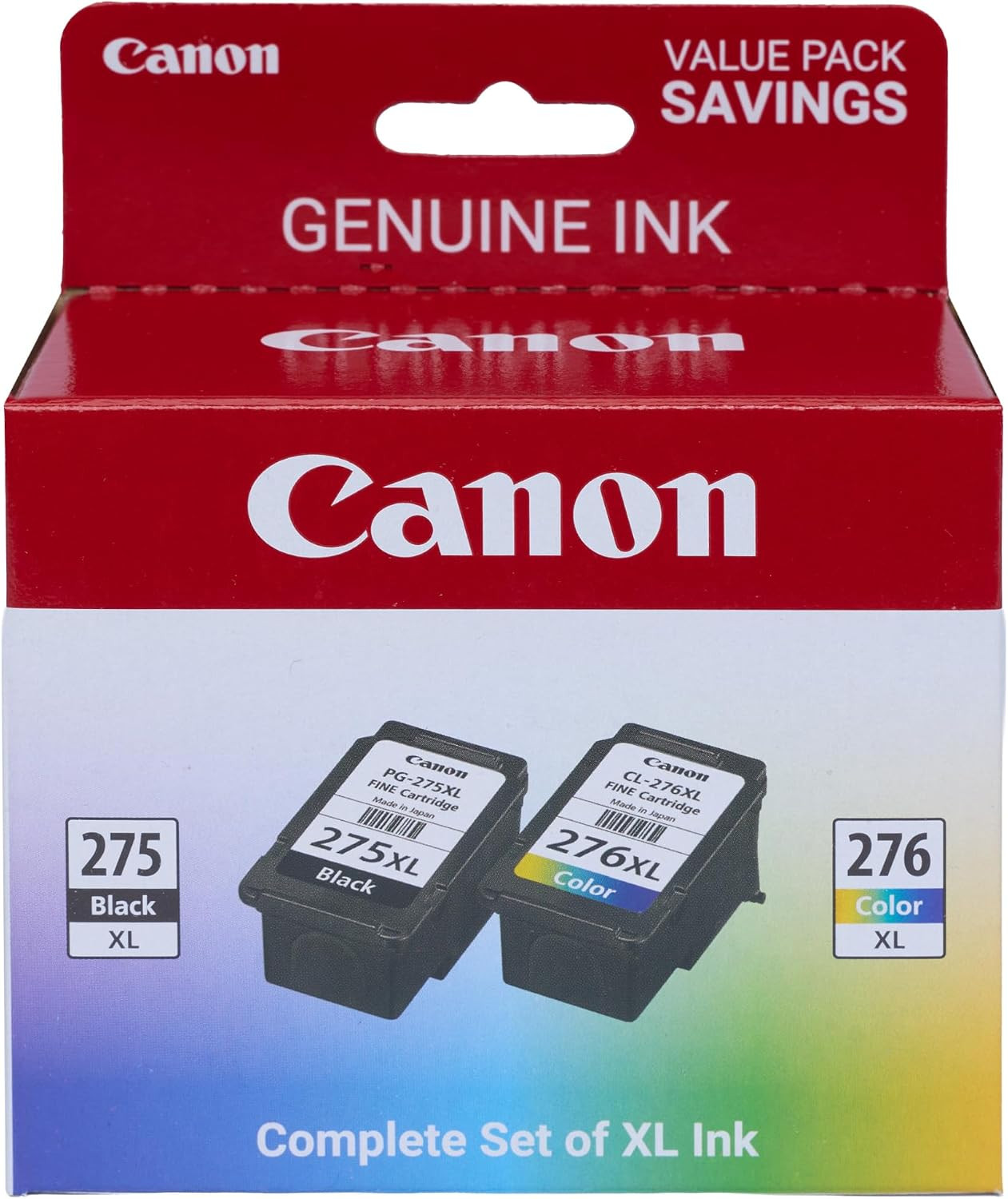 Canon PG-275 XL / CL-276 XL Genuine Ink Value Pack (2 Cartridges), Compatible wi