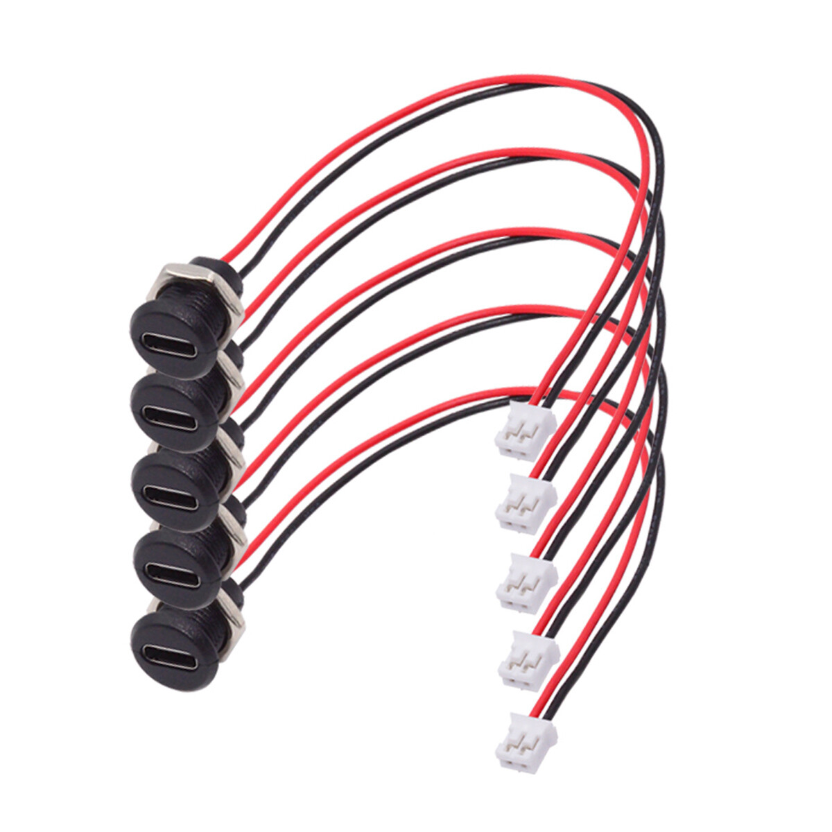 CY 5pcs DIY OEM USB C Panel Mount Type C Female Socket to 2Pin Header Cable 5V