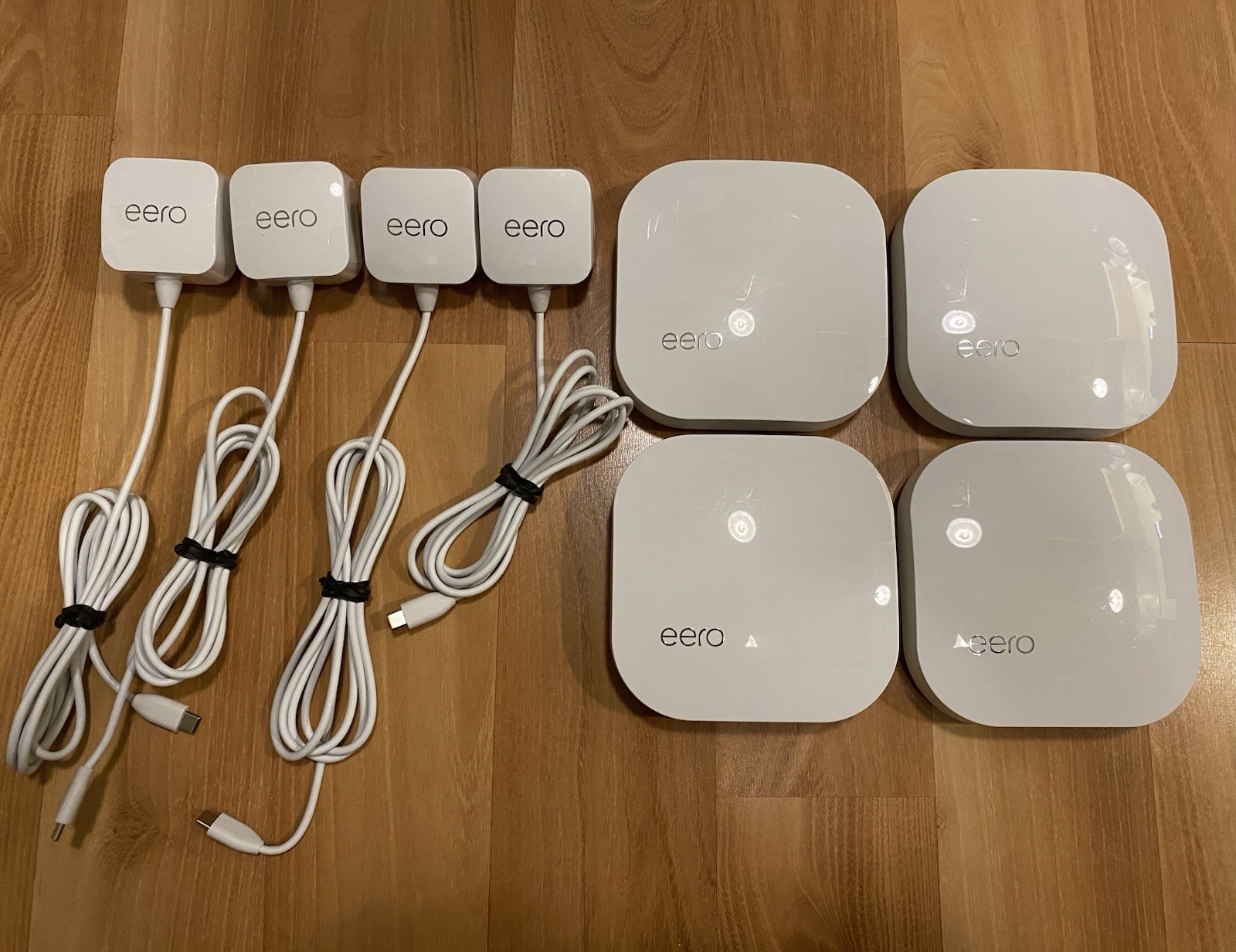 Eero Pro 2nd Gen B010001 Mesh WiFi Router & Power Cords (x4). VGC. Working
