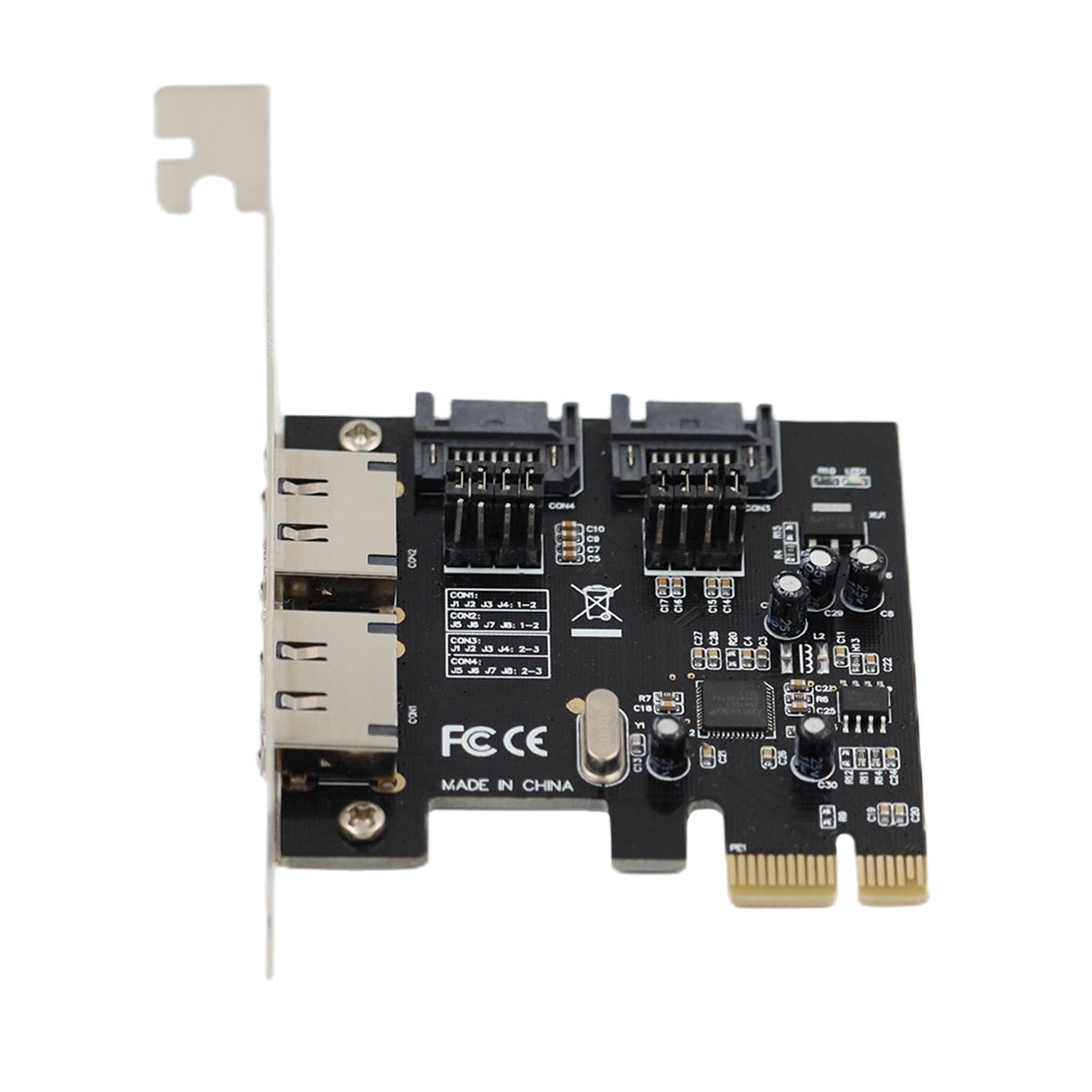 Dual Channel SATA III eSATA PCI-E x1 Card for ASM1061 Chip 6Gb/s High Speed