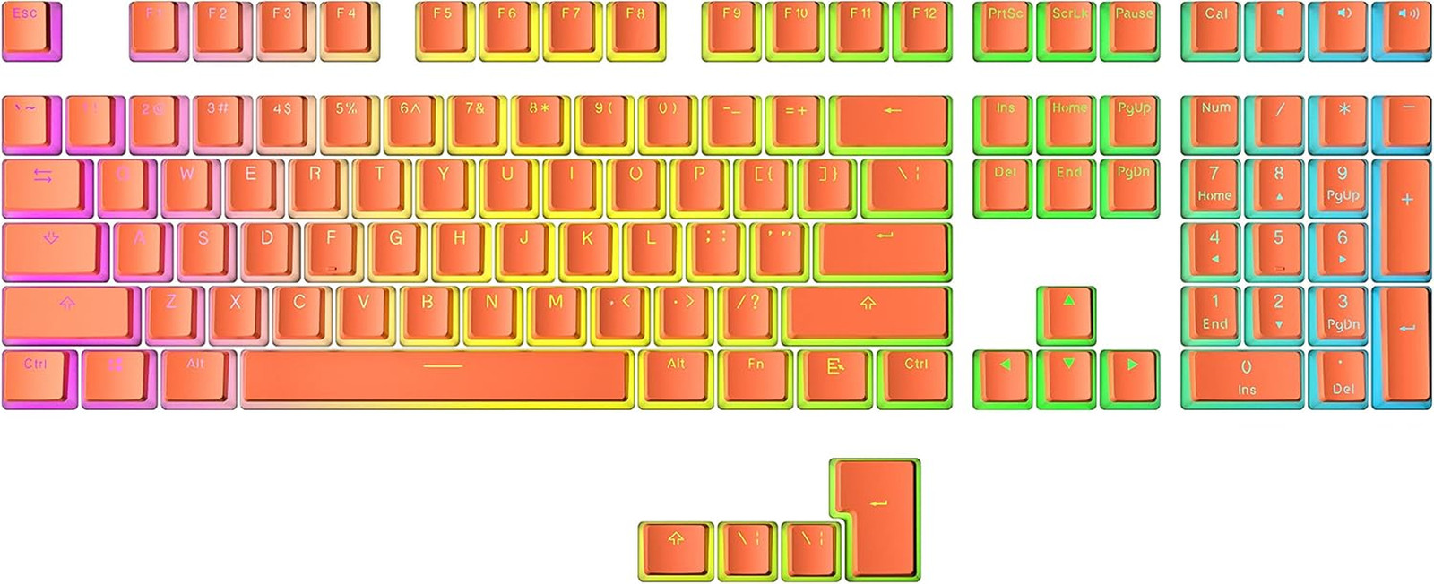 Pudding PBT Keycaps | 112 Double Shot Translucent ANSI US & ISO Layout | OEM Pro