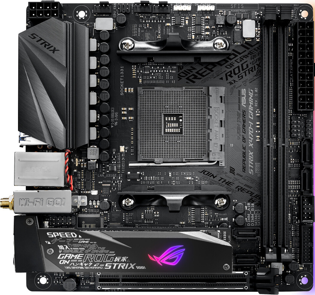FOR ASUS ROG Strix X470-I Gaming Desktop Motherboard 32GB DDR4 100% Tested OK