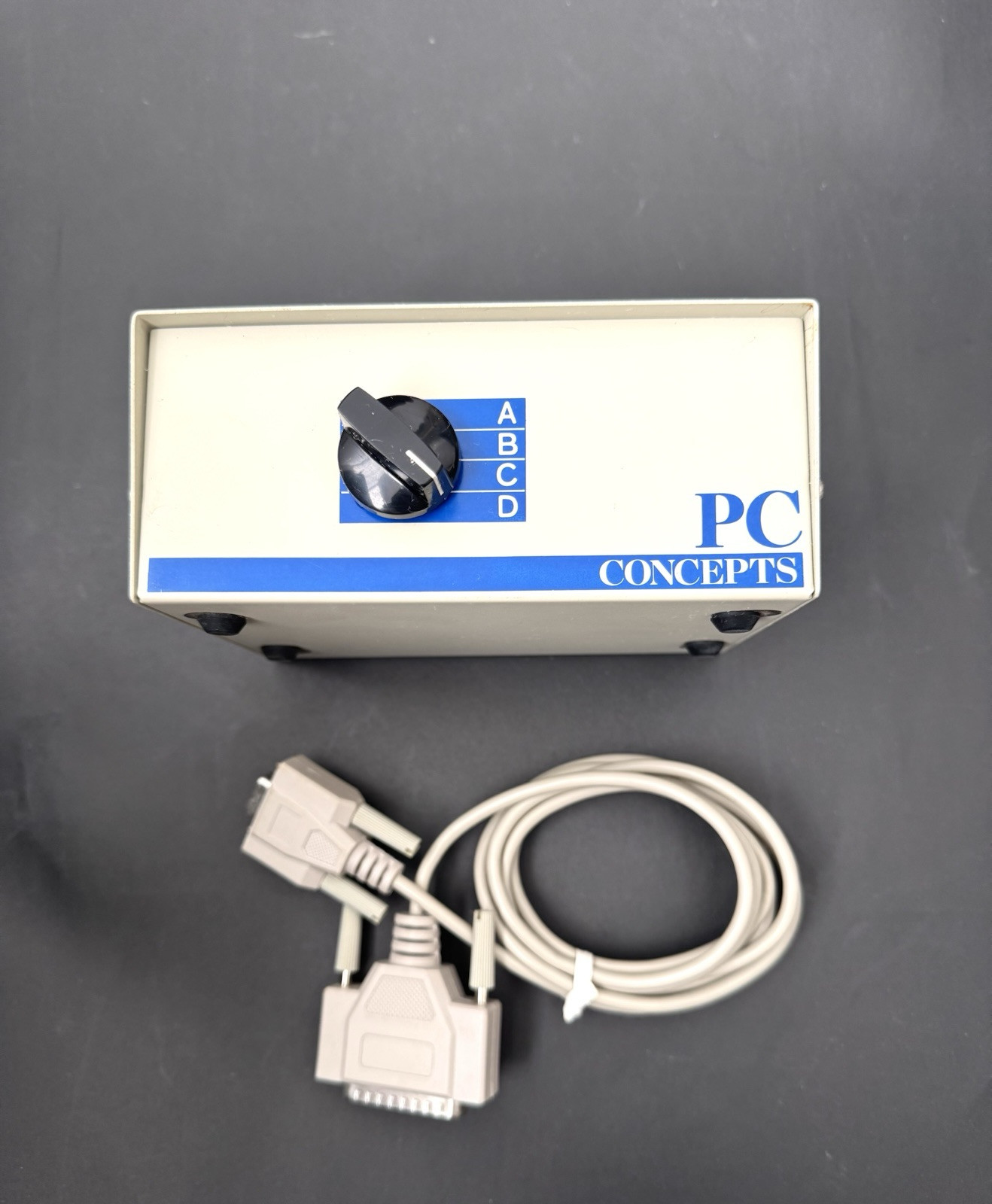Used PC Concepts 4 Port Data Transfer Switch Box W/cable