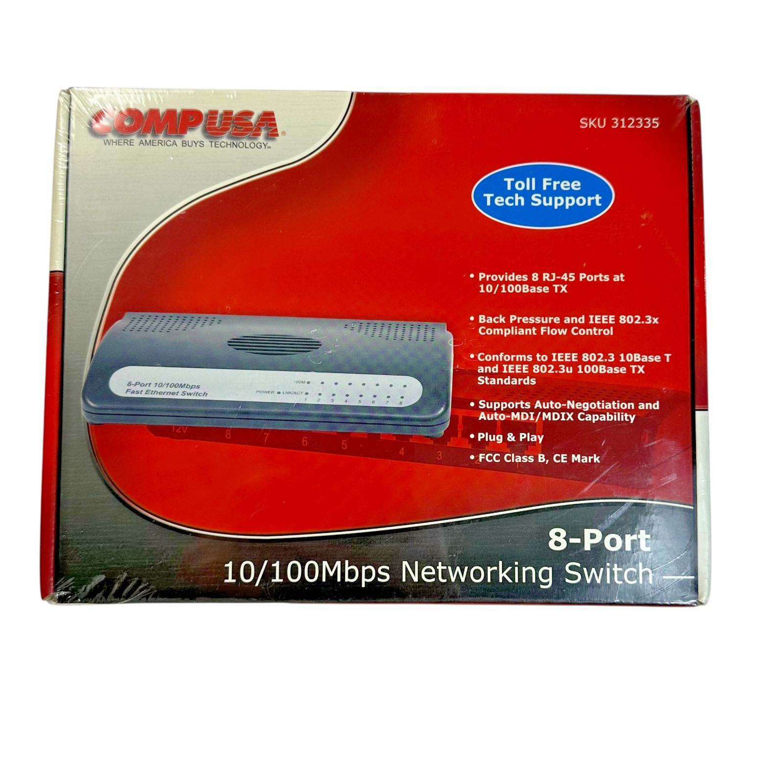 Comp USA 8-Port Networking Switch 10/100MP  SKU 312335