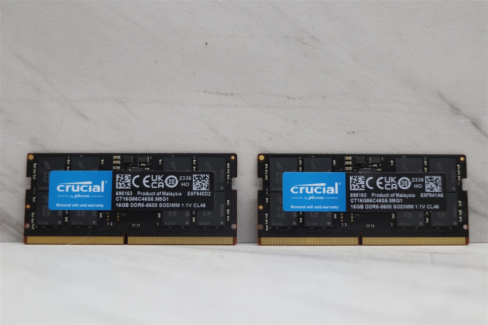 2 LOT - 32GB Kit Crucial 16GB DDR5-5600 SODIMM CT16G56C46S5 Laptop RAM