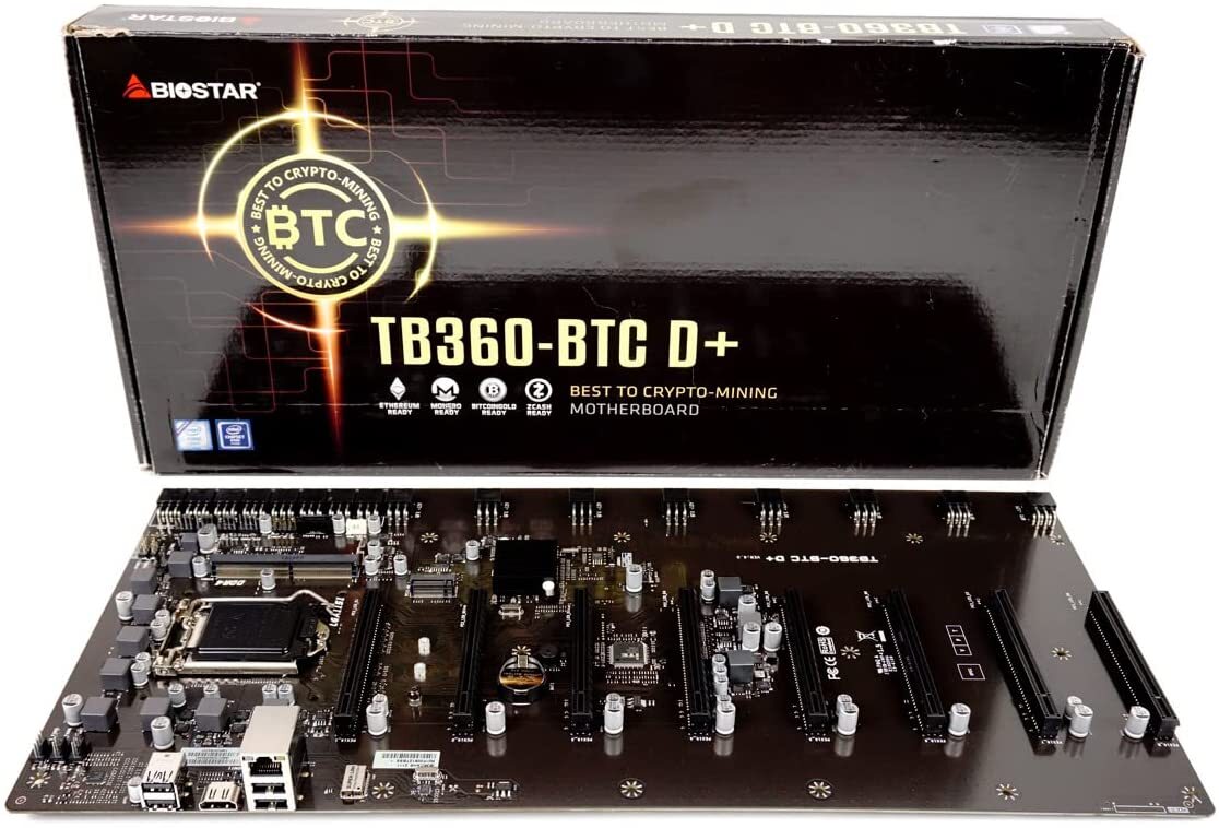 Biostar TB360-BTC D+ (Intel 8th and 9th Gen) LGA1151 SODIMM DDR4 8 GPU