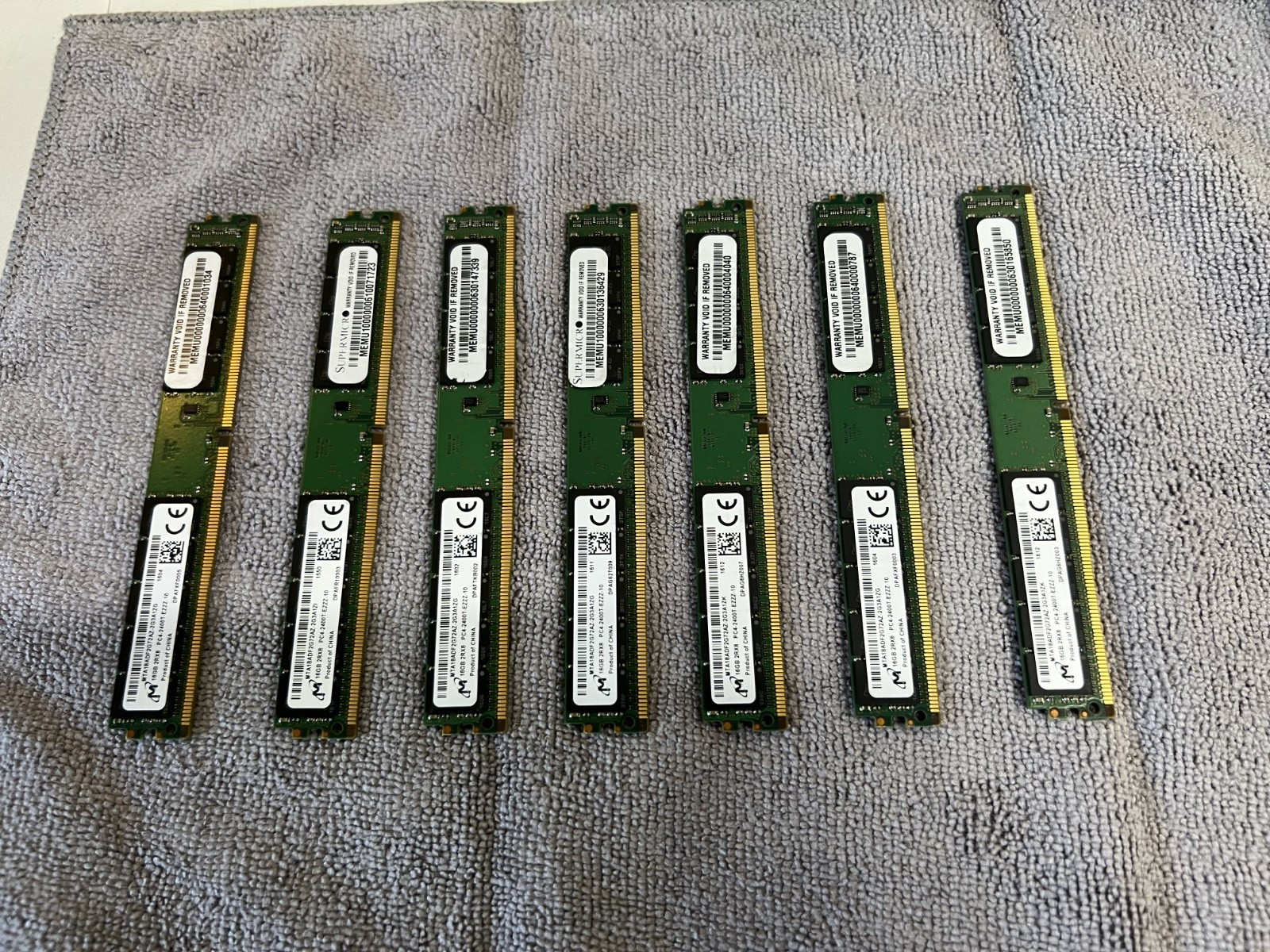 Micron 16GB MTA18ADF2G72PZ-2G3A1ZI 1Rx4 VLP 2400T RDIMM Server RAM (Lot of 7)