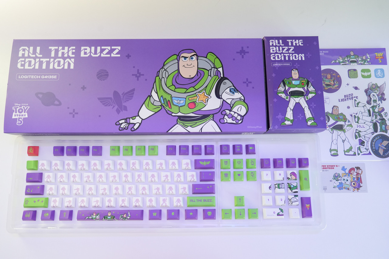 Logitech G413 SE Toy Story 5 Buzz Retro Gaming Keyboard Mouse Keycap Set Korea