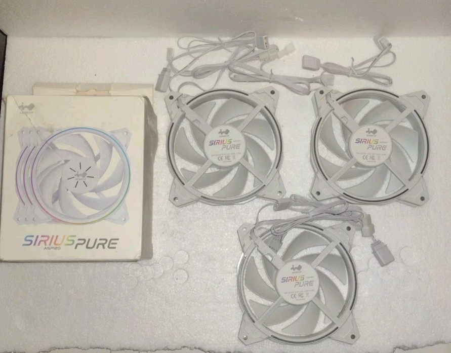 IN WIN Kit of 3 Sirius ASE120P Extreme RGB Fans, 120mm, ARGB Controller