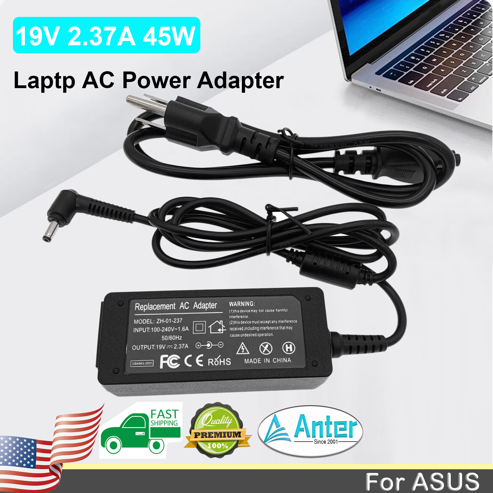 AC Adapter For ASUS VivoBook L203M L203MA L203MA-DS04 Laptop Charger Power Cord