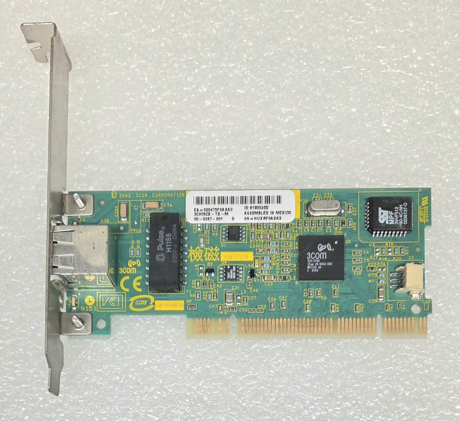 3Com 3C905CX-TX-M 10/100 MBPS Managed Network Interface Card, 40-0664-006 Chip