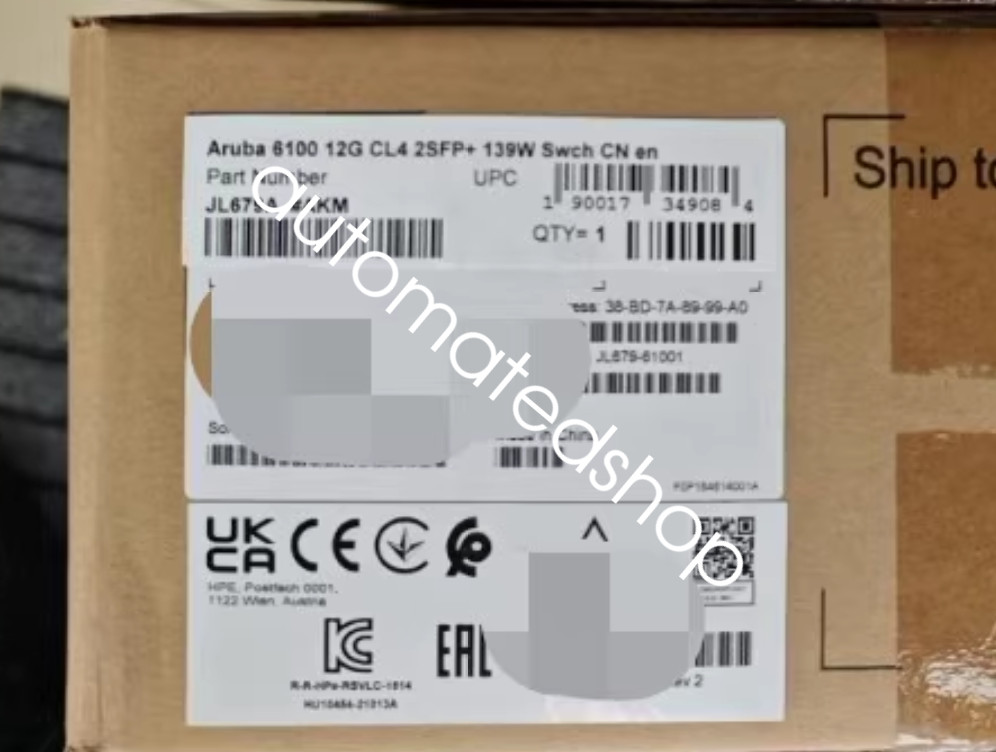 1PCS Aruba 6100 12G CL4 2SFP+139W Swch CN en JL679A new via FedEx or DHL