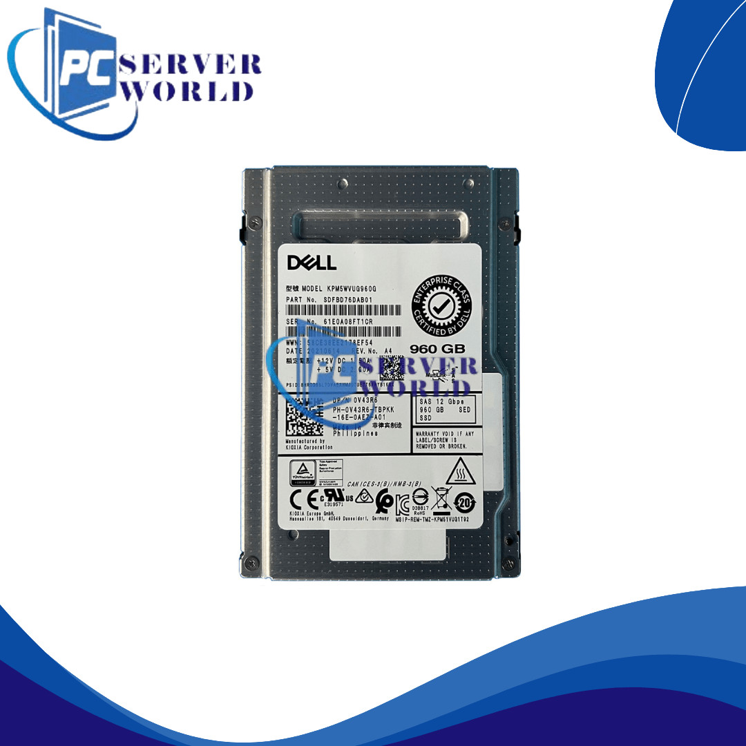 V43R6 DELL ENTERPRISE 960GB 12GBPS MU 2.5" SSD SOLID STATE DRIVE 0V43R6