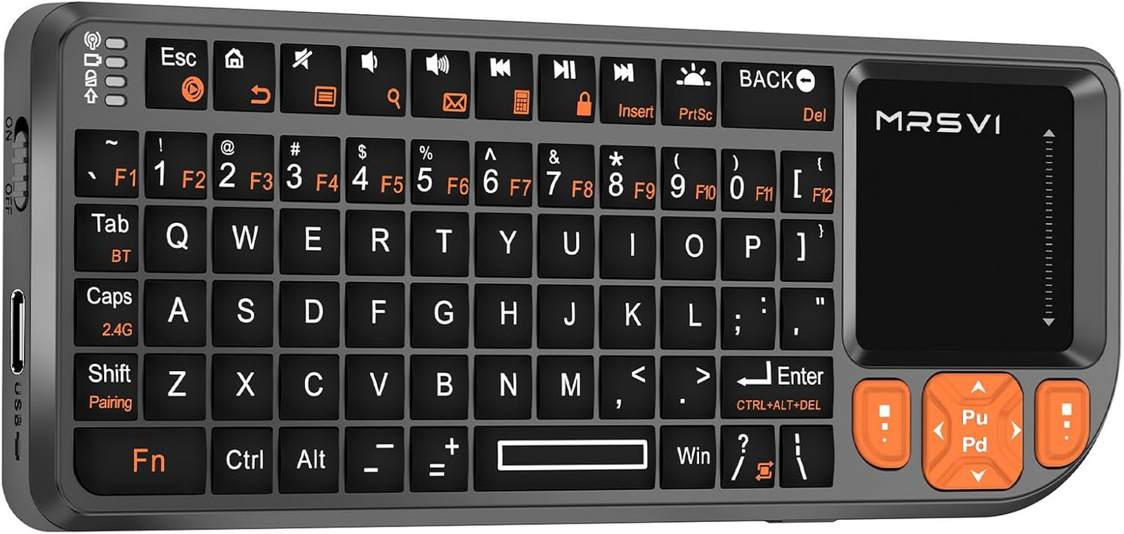 Mini Keyboard with Touchpad, Bluetooth + 2.4G Dual-Mode Ultra-Thin Portable Keyb