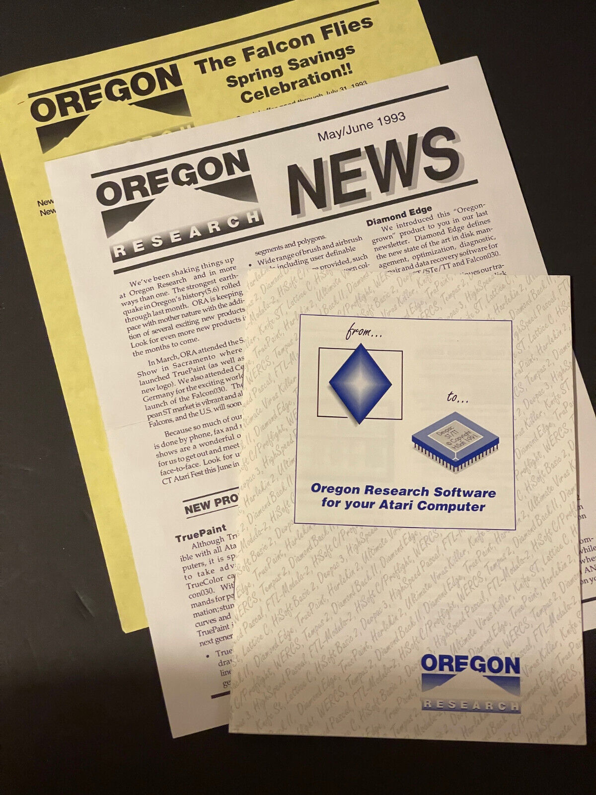 OREGON Research Software for your Atari Vintage included NEWS brochure & Pricing