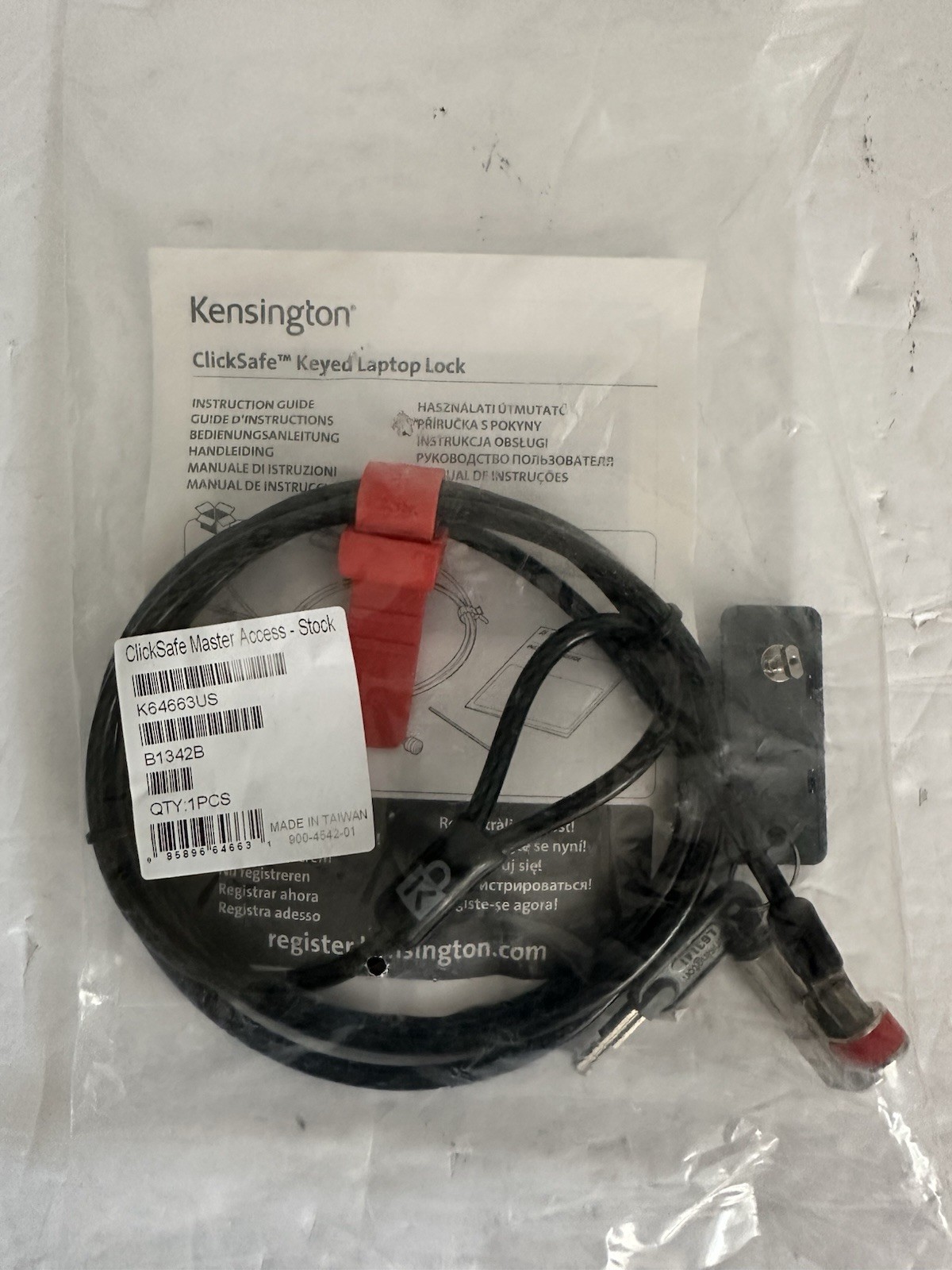 Kensington ClickSafe Master Access K64663US Keyed laptop Lock