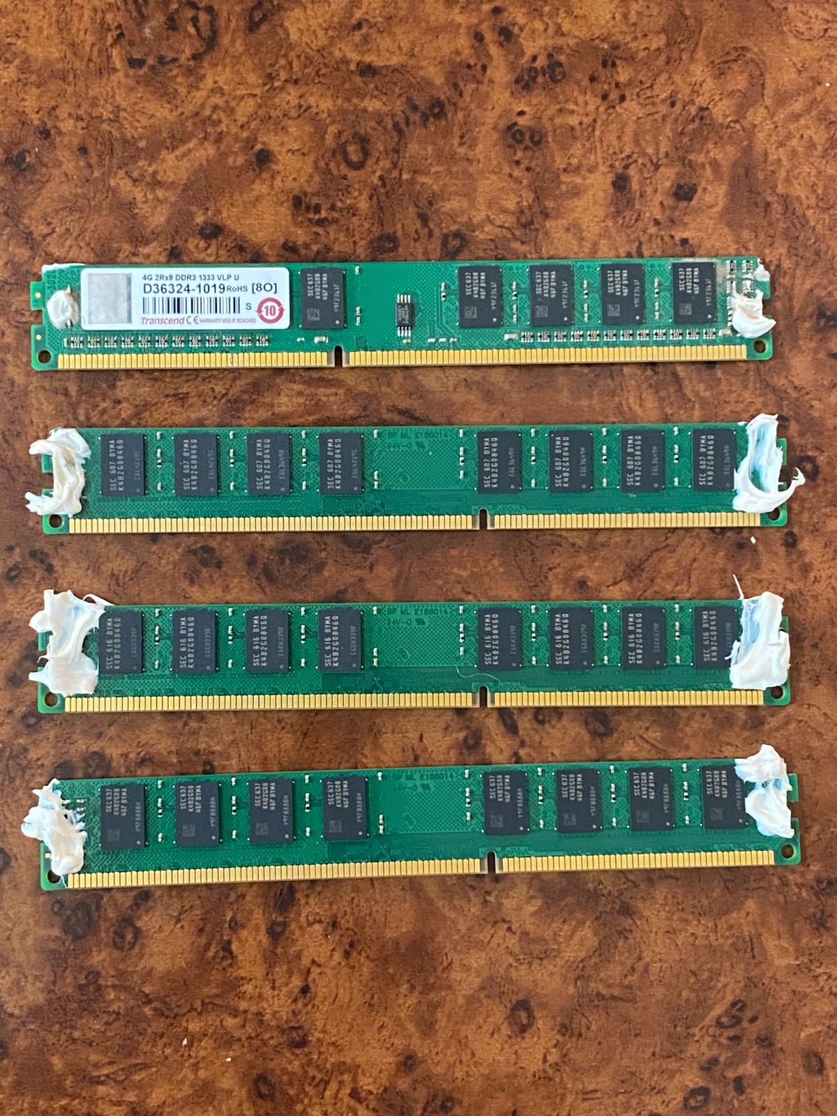 16GB KIT ( 4GB x4 ) Transcend RAM DDR3 1333 VLP U Low profile Memory TESTED RARE