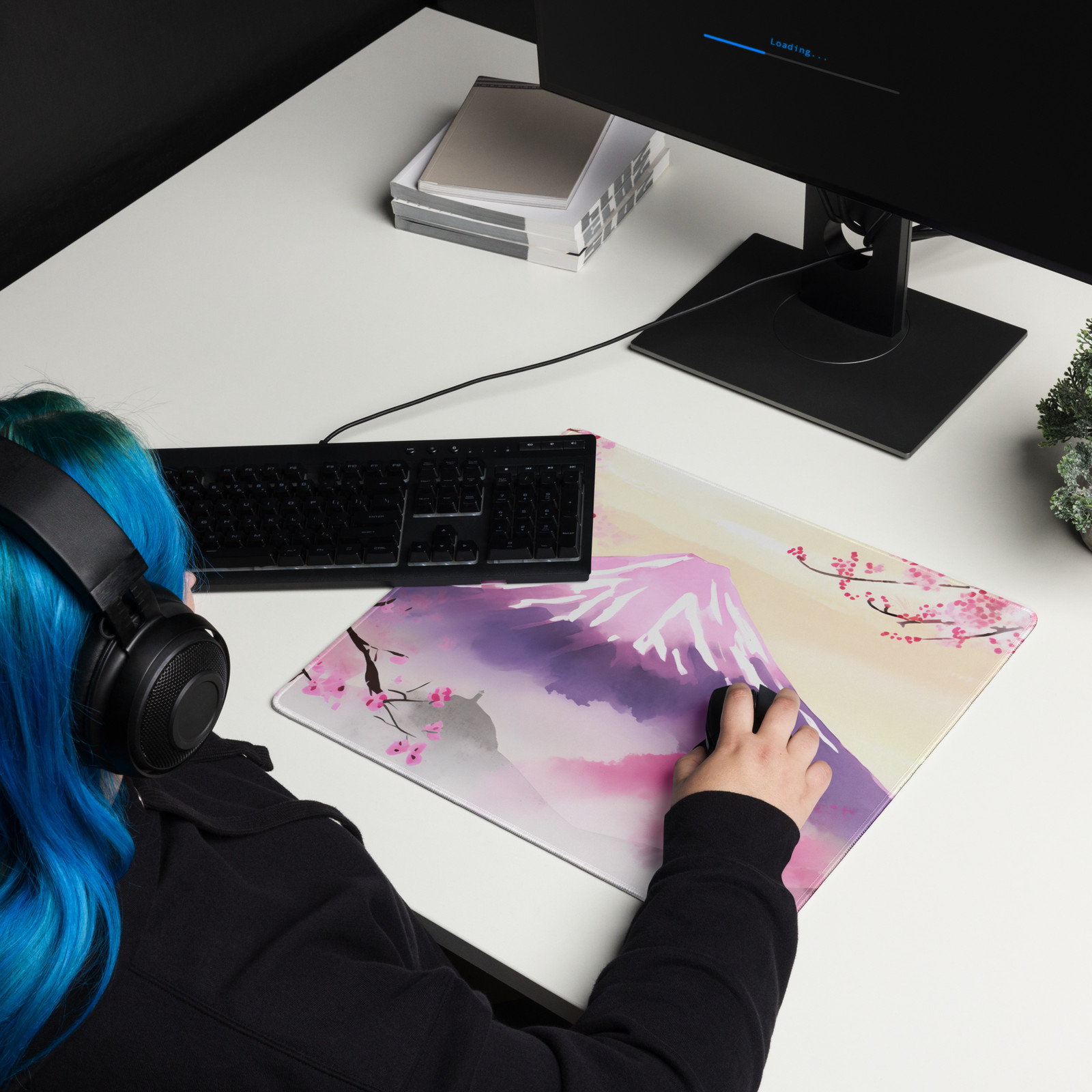 Mouse Pad Japanese Style Mount Fuji Pink Blossom Bird Sakura Pro Gaming