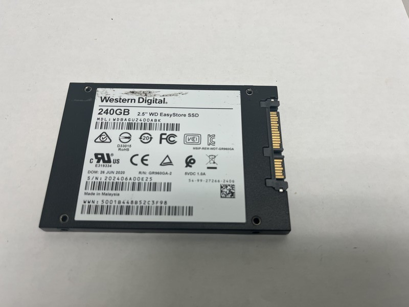 WD EasyStore 240GB 2.5" Internal Solid State Drive SATA III SSD WDBAGU2400ABK