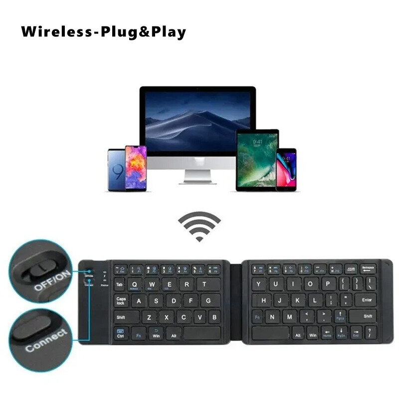 Mini Foldable Wireless Bluetooth Keyboard for PC Laptop iPhone iPad iOS Tablet