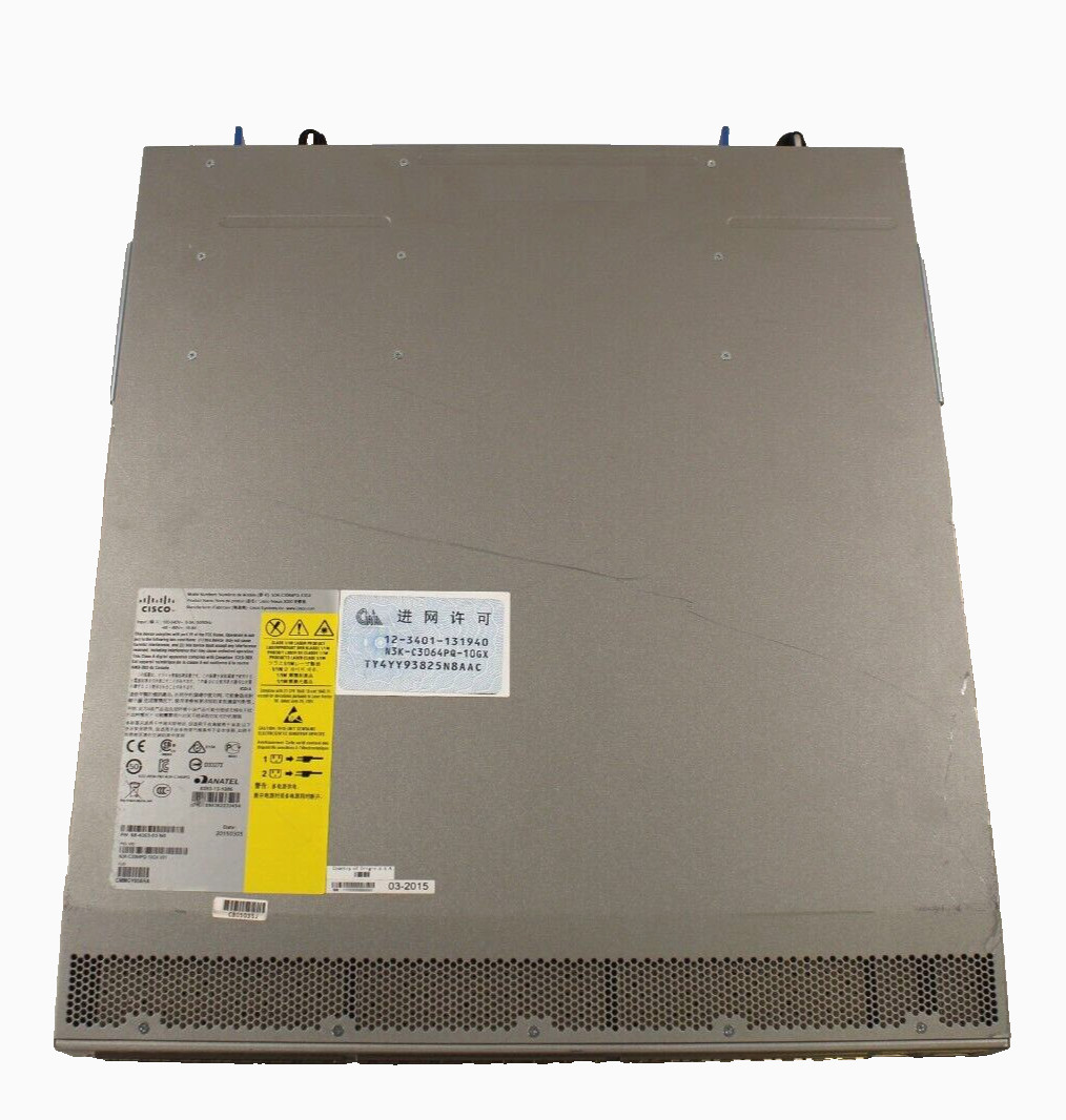 Cisco Nexus 3064-X N3K-C3064PQ-10GX 48-Port 10GbE SFP+ Switch Double DC 400W