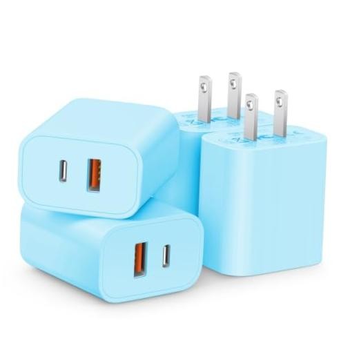 [4 Pack] 20W USB C Charger Block Fast 4-Pack 20W Charger Blue-20W-4 Pack
